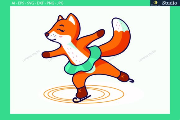 Download Animals Fox Ballerina Ice Skating Svg - Ice skating svg Collection