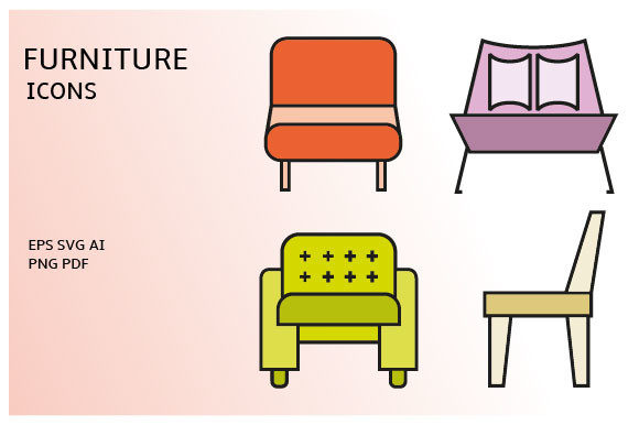 Download Sofa and Home Decoration Icons Set - Home decoration Collection