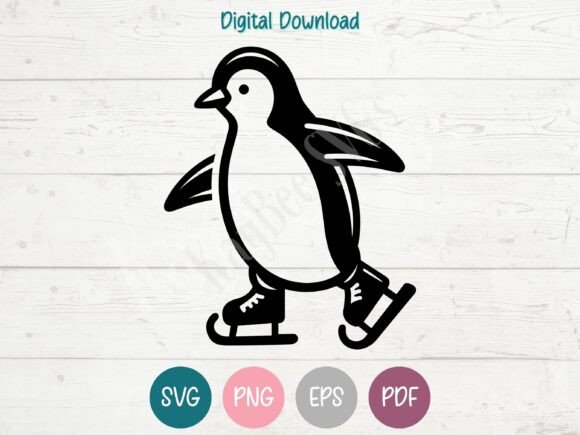 Download Penguin Ice Skating SVG Cut File - Ice skating svg Collection