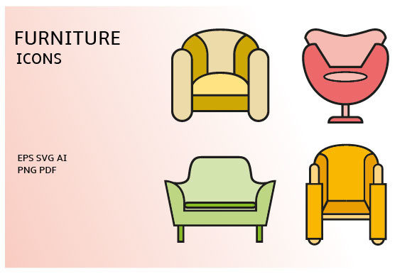 Download Sofa and Home Decoration Icons Set - Home decoration Collection