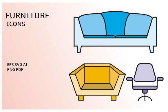 Download Sofa and Home Decoration Icons Set - Premium Resources