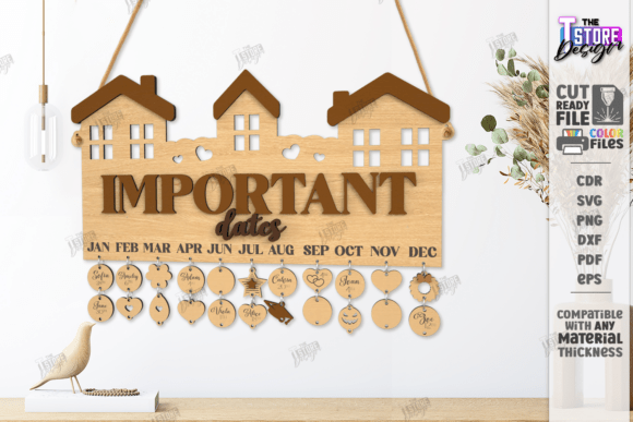 Download Family Birthdays Calendar Laser Cut |CNC - Premium Resources