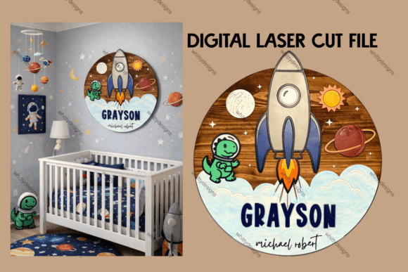 Download Dinosaur Astronaut Nursery Sign - Nursery sign Collection